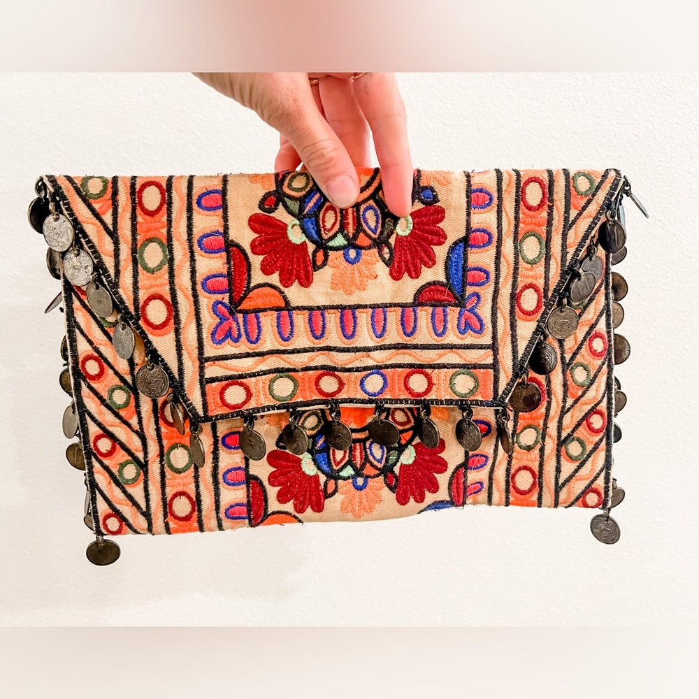 Cleobella Hand Stitched Coin Clutch Bag